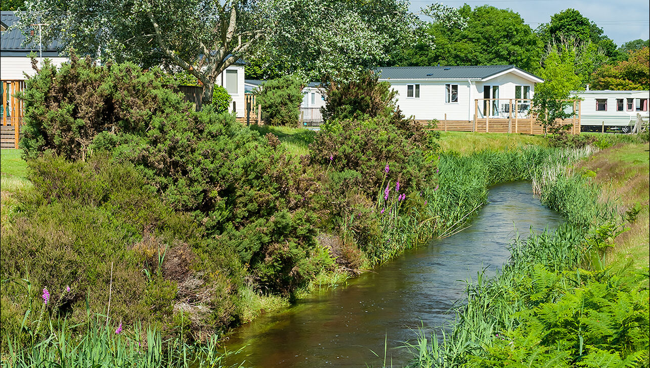luxury static caravans in a countryside setting