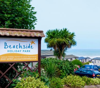 Beachside holiday park entrance