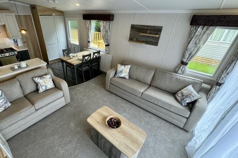 Lounge, Kitchen & Dining Area in a Caravan Holiday Home
