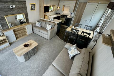 Lounge, Kitchen & Dining Area in a Caravan Holiday Home