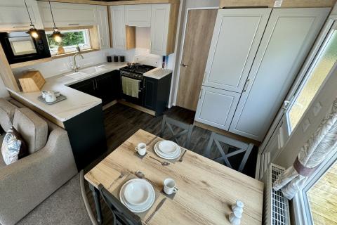 Lounge, Kitchen & Dining Area in a Caravan Holiday Home