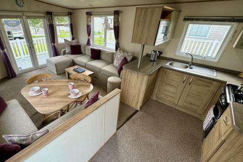 Lounge, Kitchen & Dining Area in a Caravan Holiday Home