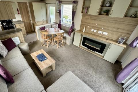 Lounge, Kitchen & Dining Area in a Caravan Holiday Home