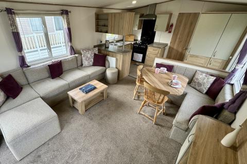 Lounge, Kitchen & Dining Area in a Caravan Holiday Home