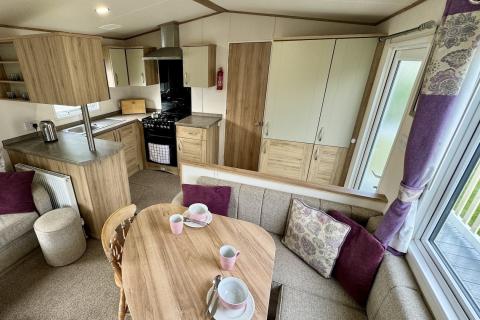 Lounge, Kitchen & Dining Area in a Caravan Holiday Home