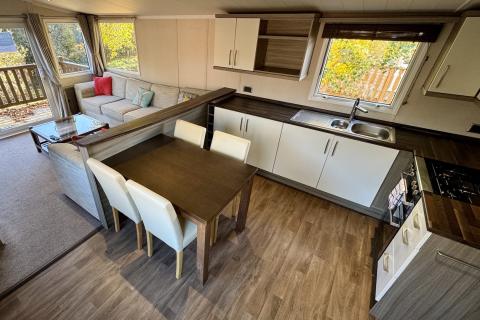 Lounge, Kitchen & Dining Area in a Caravan Holiday Home