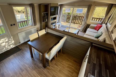 Lounge, Kitchen & Dining Area in a Caravan Holiday Home
