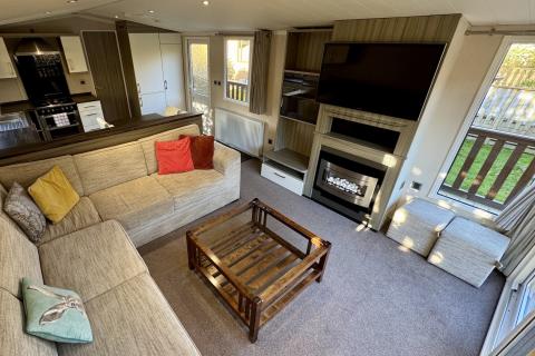 Lounge, Kitchen & Dining Area in a Caravan Holiday Home