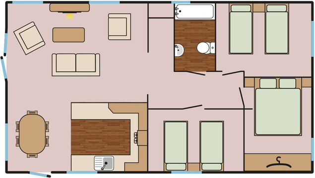 Oak Lodge Plus (3 Bedroom + Hot Tub) Floorplan