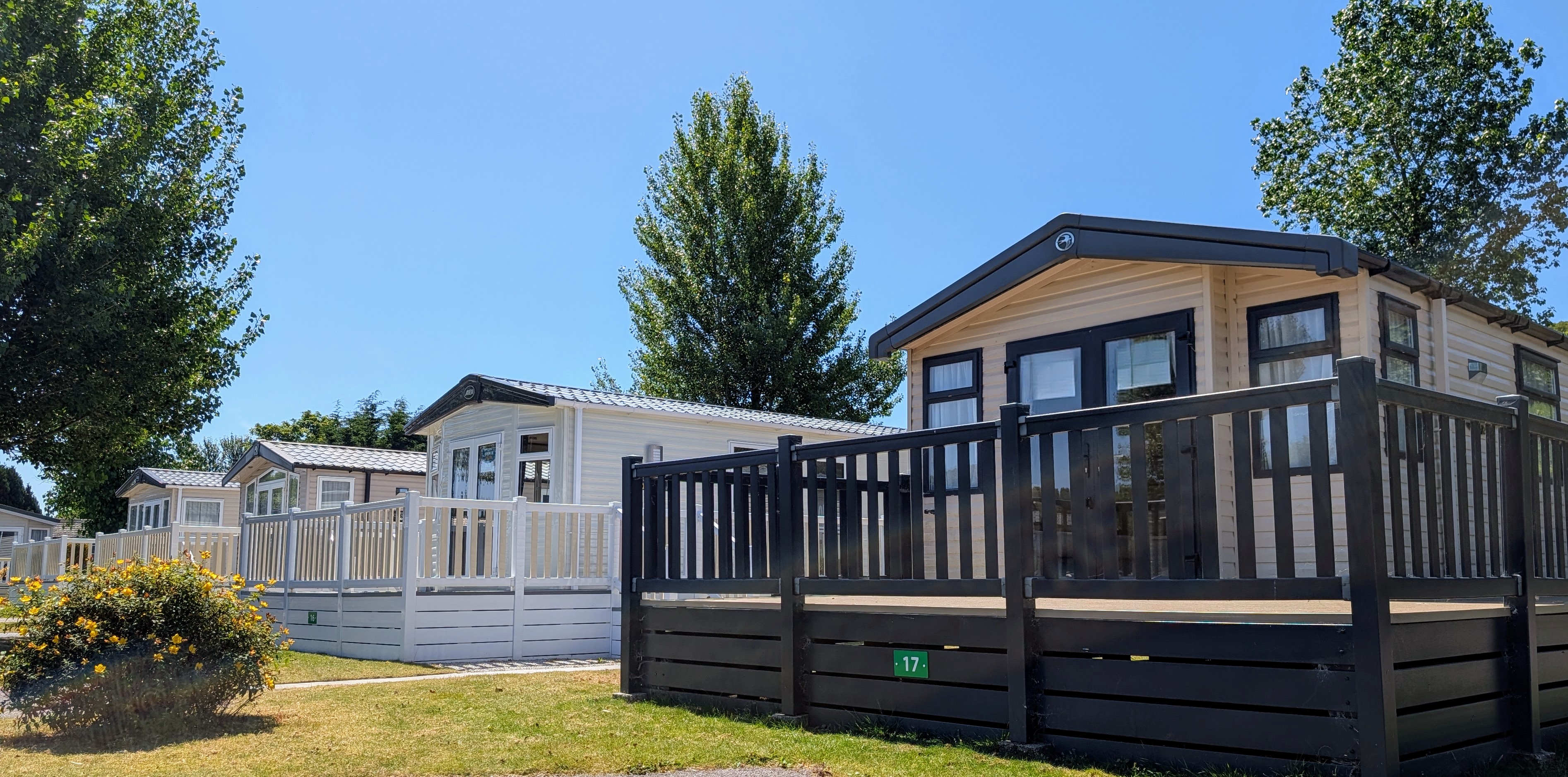 Holiday caravans in the sun