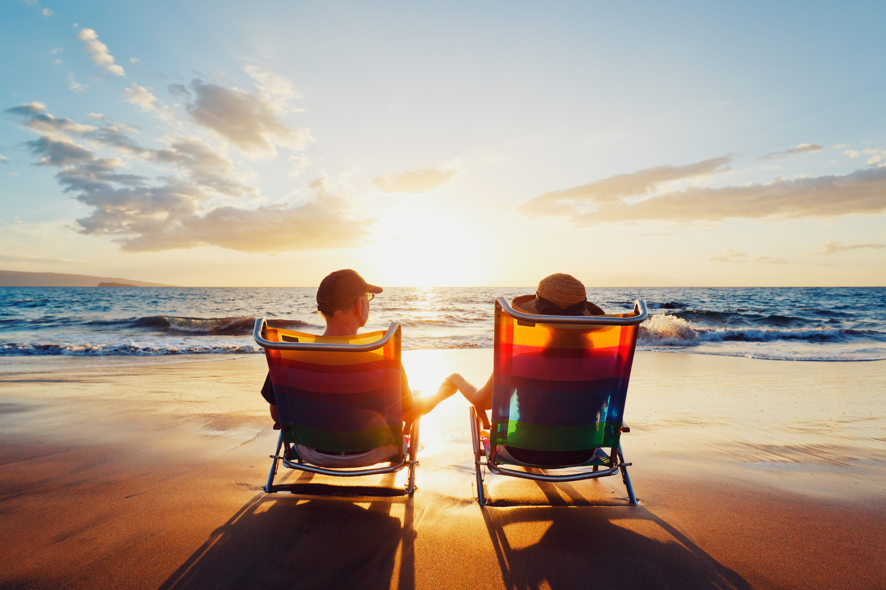 Couple on the beach at sunset