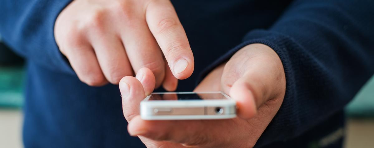 Man using mobile phone