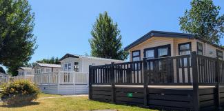 Holiday caravans in the sun 