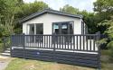 Exterior of a static caravan.