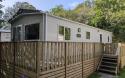 Exterior of a static caravan in the sun