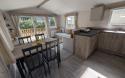 Interior view of the open plan kitchen and dining area. 